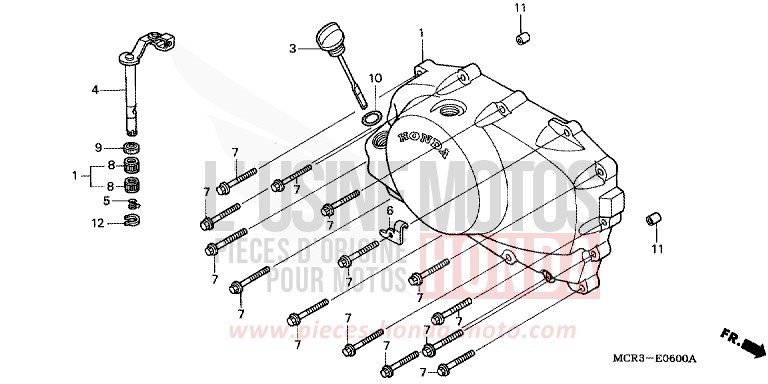 RIGHT CRANKCASE COVER for Shadow Aero NOIR (NH1X) from 2001